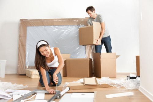 Removal van parked for a local move in Woodlands