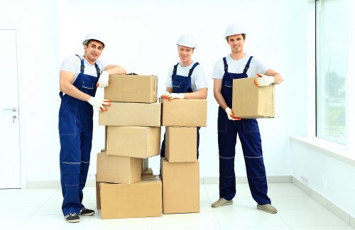 Furniture and boxes loaded for removals in Woodlands