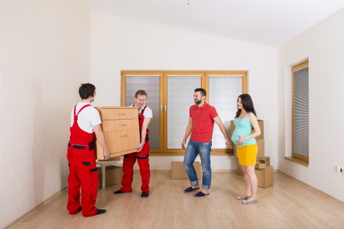 Professional packing materials and organised boxes prepared for a Woodlands home move