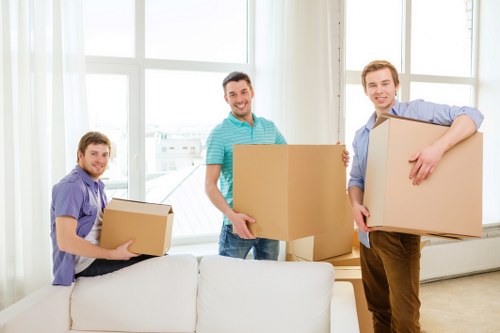 Packed boxes and protective wrapping for removals in Woodlands